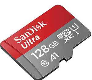 SanDisk Ultra 128GB microSDXC UHS-I card with Adapter - 100MB/s U1 A1 - SDSQUAR-128G-GN6MA